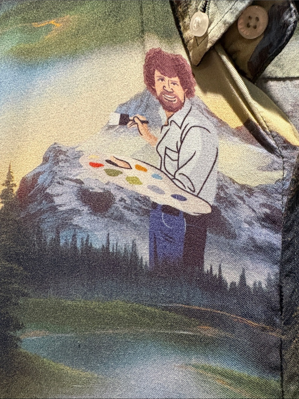 🎨 RSVLTS x Bob Ross Button Up Shirt – Medium 🎨 - Picture 4 of 10